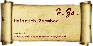 Haltrich Zsombor névjegykártya